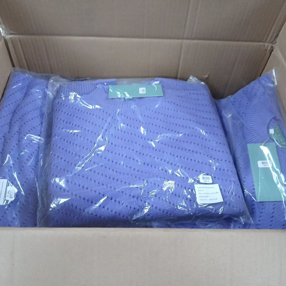 BOX OF APPROXIMATELY 15 LA MAREY KNITTED JUMPERS PURPLE SIZE L