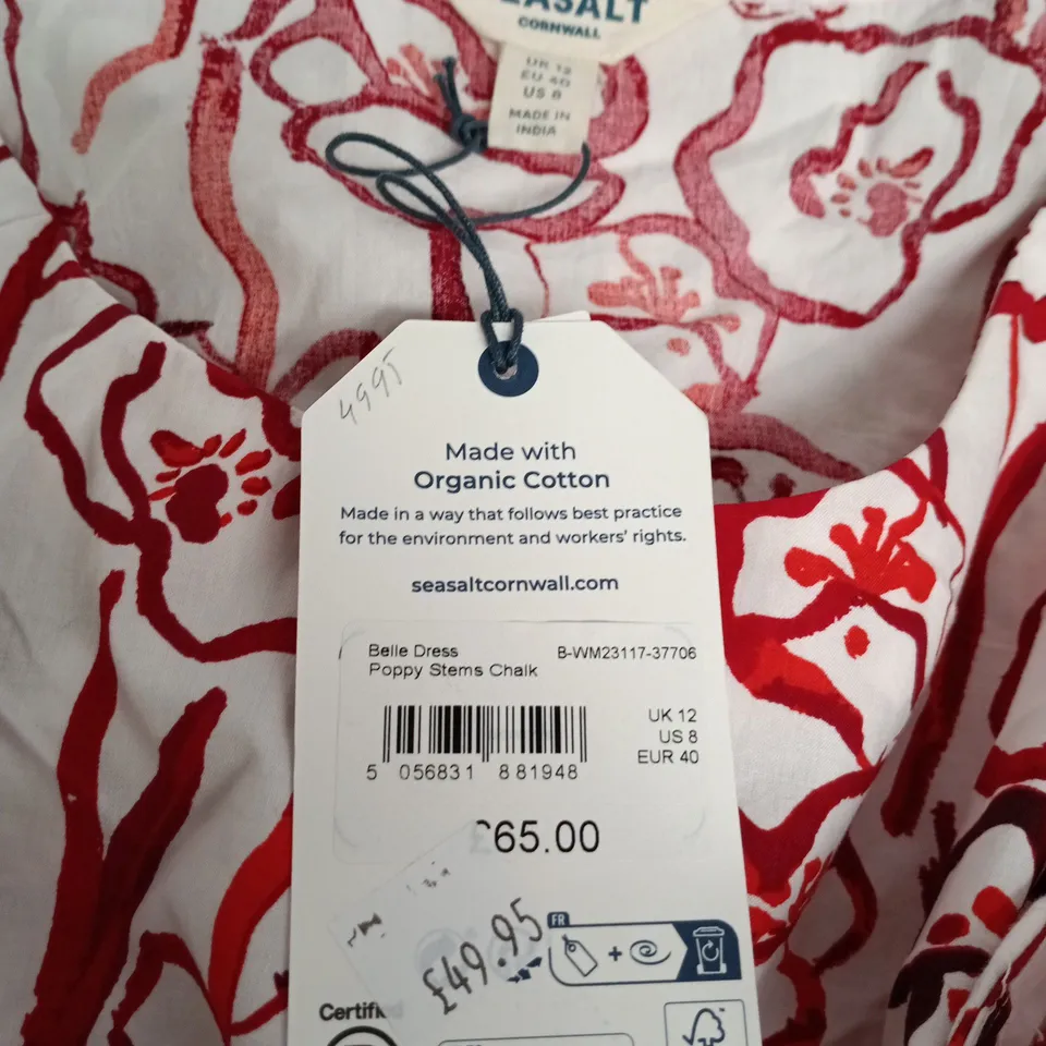 SEASALT CORNWALL BELLE DRESS – POPPY STEMS CHALK, UK 12 (EU 40, US 8)
