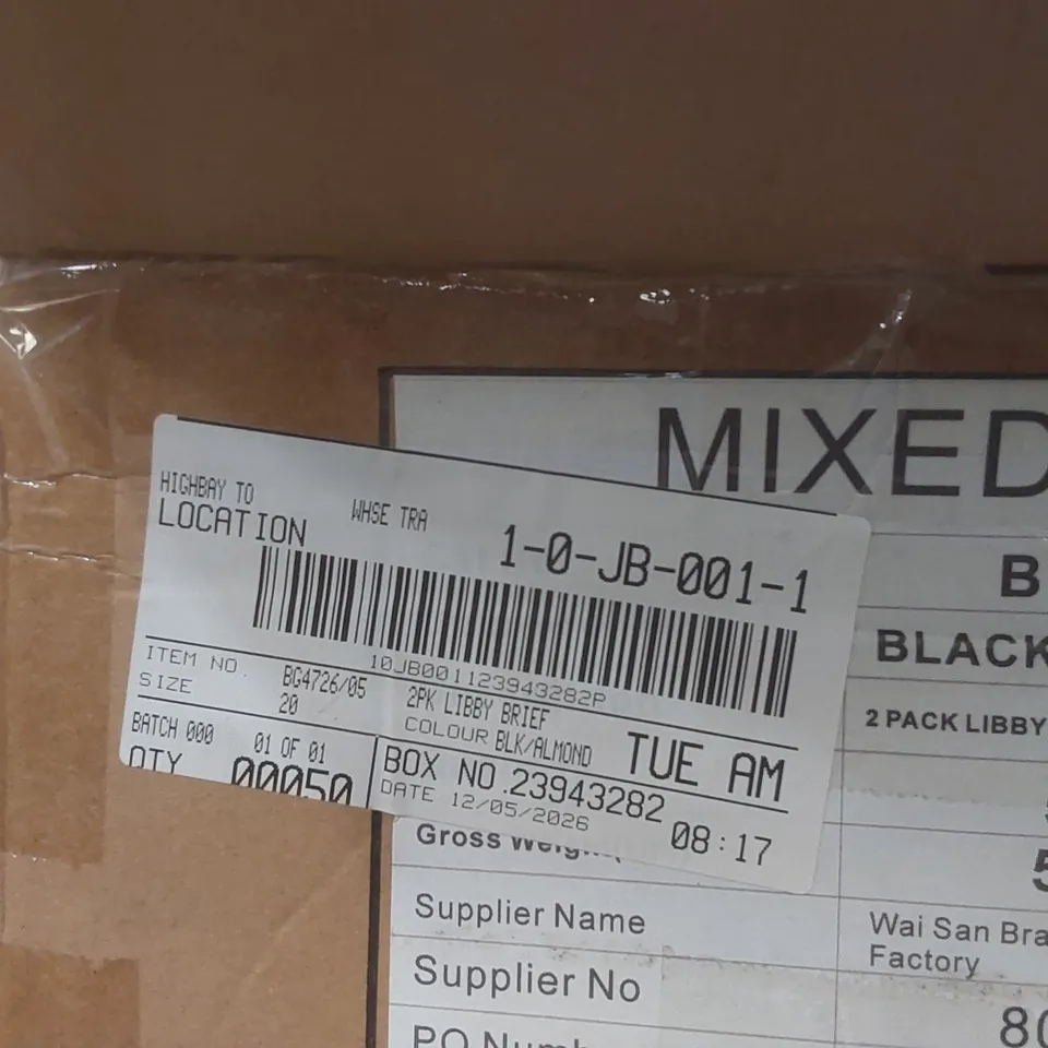 BOX CONTAINING APPROXIMATELY 50x PAIRS OF BRAND NEW PRETTY SECRETS LIBBY BRIEFS - SIZE 20