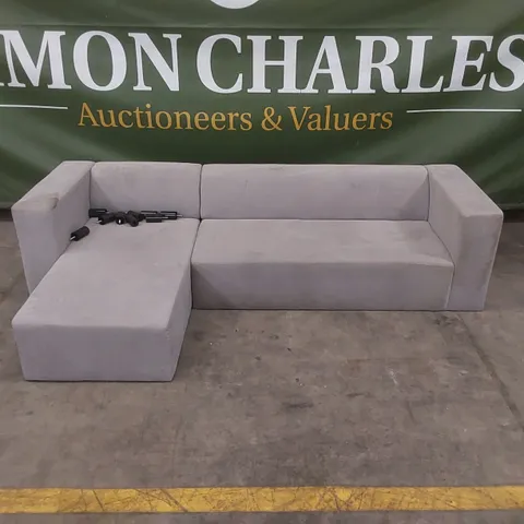 QUALITY DESIGNER CLARKE LEFT HAND FABRIC CORNER CHAISE SOFA