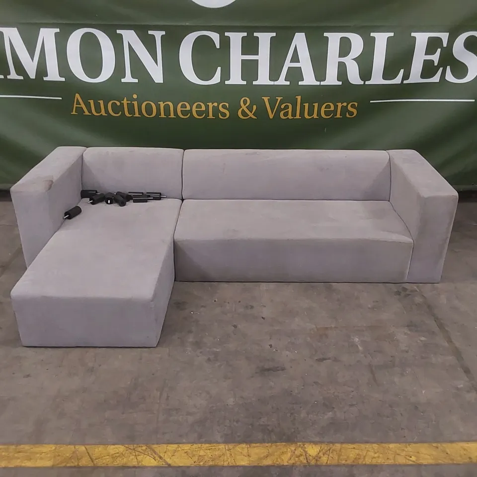 QUALITY DESIGNER CLARKE LEFT HAND FABRIC CORNER CHAISE SOFA