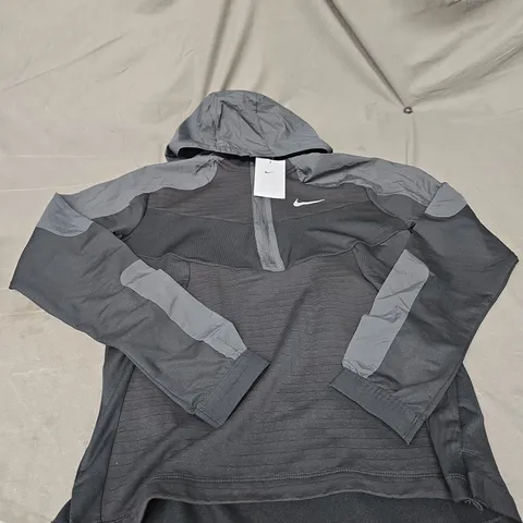 NIKE HOODED BLACK RUNNING JACKET SIZE S