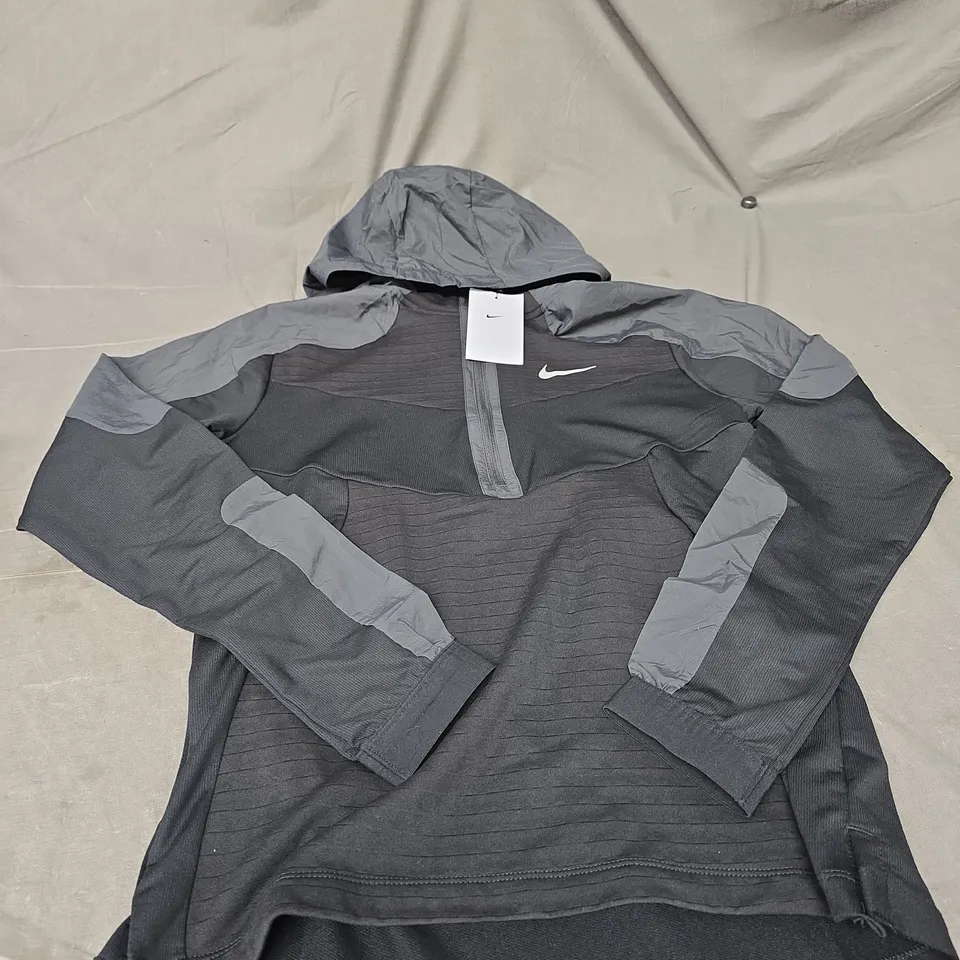 NIKE HOODED BLACK RUNNING JACKET SIZE S 