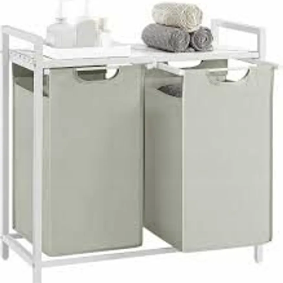 SONGMICS 2 COMPARTMENT LAUNDRY BASKET HAMPER