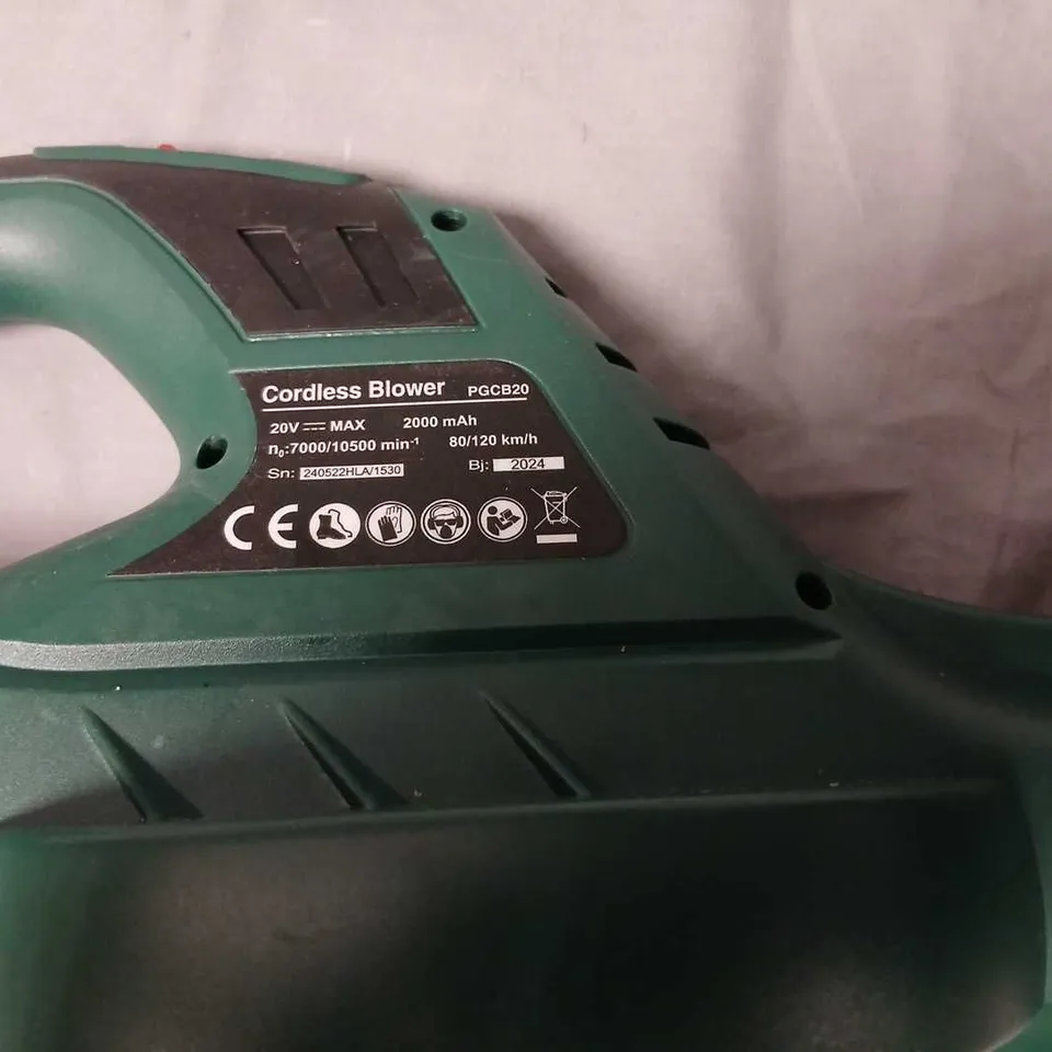 CORDLESS BLOWER PGCB20 – 20V MAX, GREEN HANDHELD GARDEN TOOL