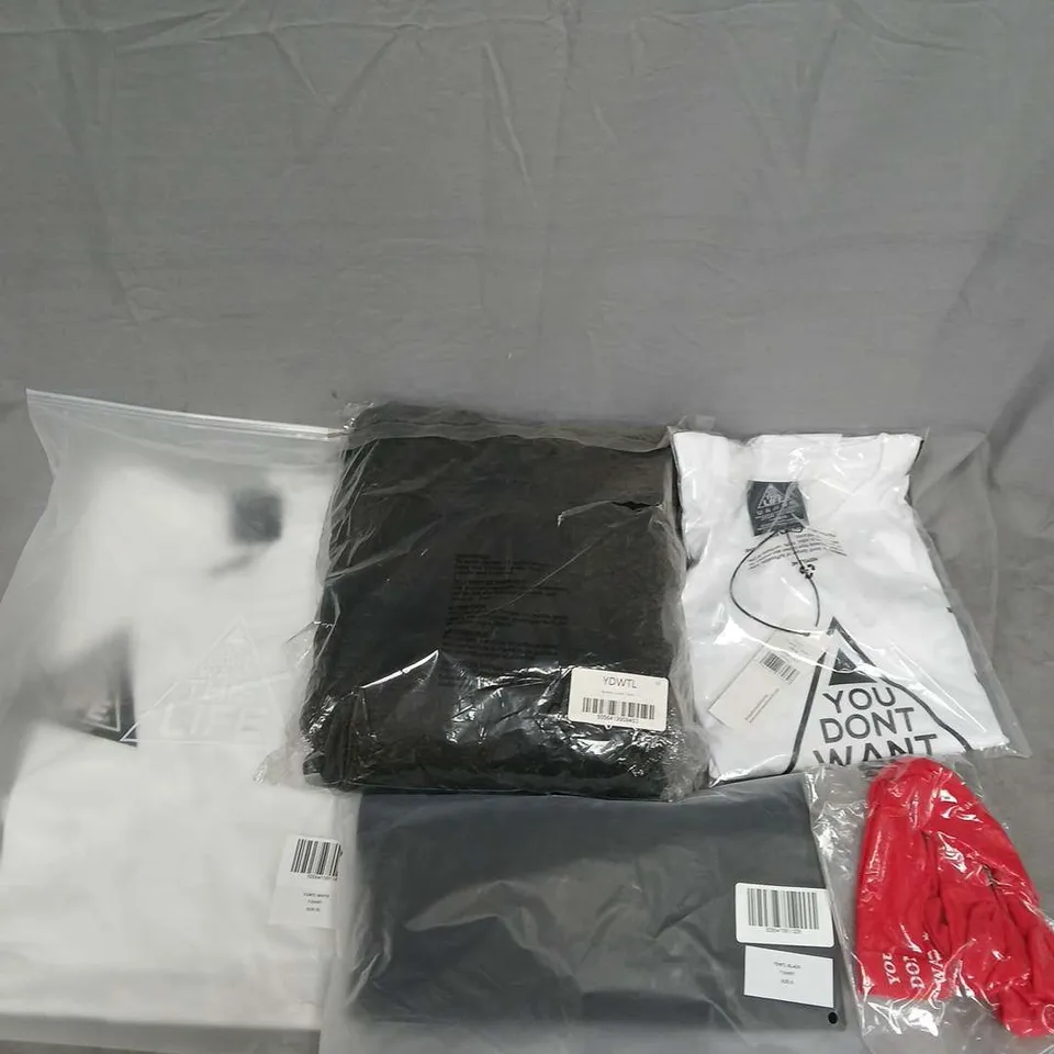 YOU DON'T WANT THIS LIFE - BOX OF APPROXIMATELY 10 ASSORTED CLOTHING ITEMS TO INCLUDE - TSHIRT - BIKINI BOTTOMS - HOODIE