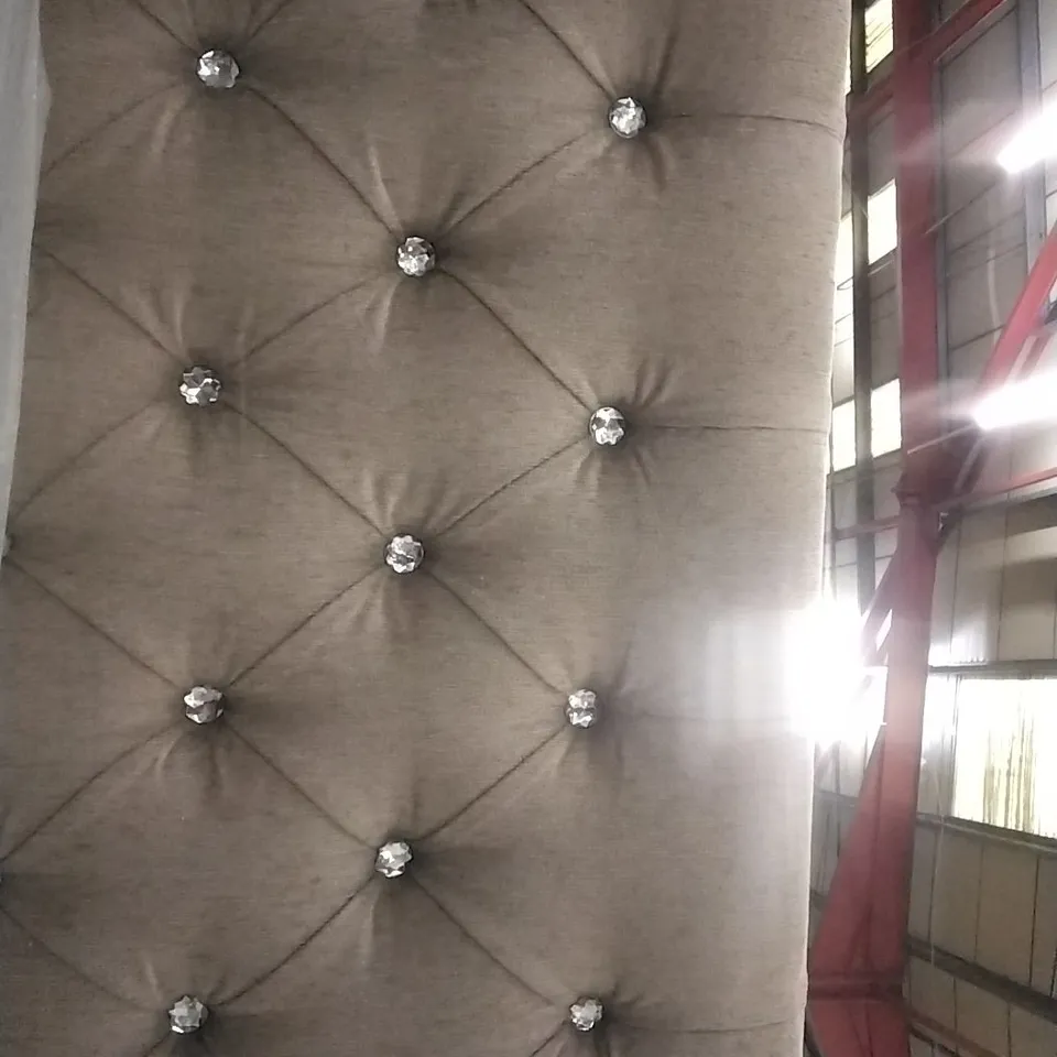 WRAPPED SHAW UPHOLSTERED HEADBOARD , DOUBLE IN NUDE/ BROWN 