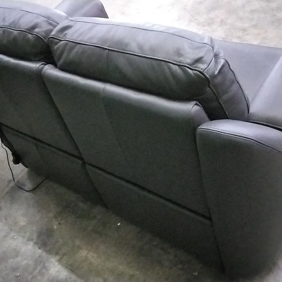 QUALITY ITALIAN DESIGNER AVILA POWER RECLINER LOVESEAT MEDIUM GREY LEATHER