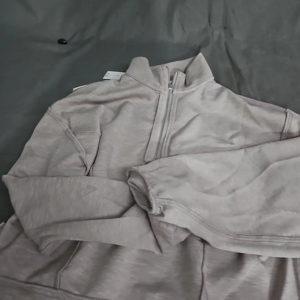 ANTHROPOLOGIE TAUPE HALF-ZIP PULLOVER – WOMEN’S, SIZE S