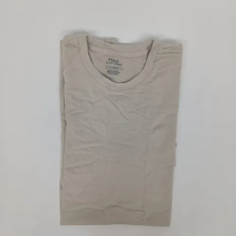 POLO RALPH LAUREN CREW NECK SHORT SLEEVE T-SHIRT IN BEIGE SIZE LARGE