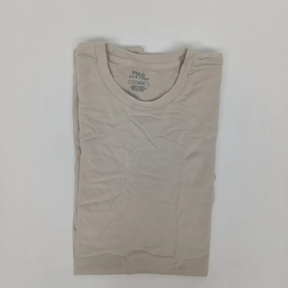 POLO RALPH LAUREN CREW NECK SHORT SLEEVE T-SHIRT IN BEIGE SIZE LARGE
