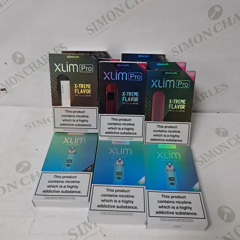 APPROXIMATELY 10 ASSORTED OXVA E-CIGARETTE PRODUCTS TO INCLUDE XLIM, XLIM PRO