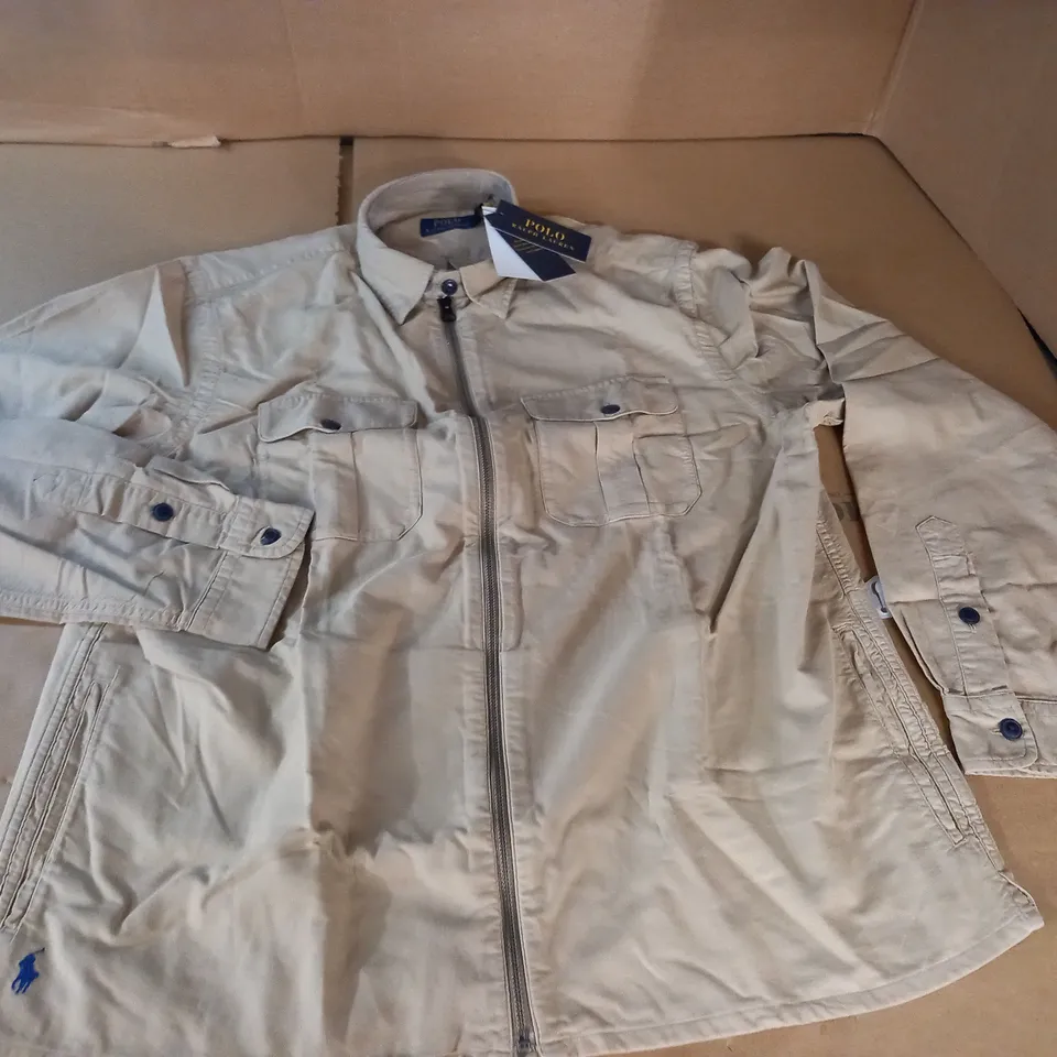 POLO RALPH LAUREN ZIP THROUGH POCKETED SHIRT - L