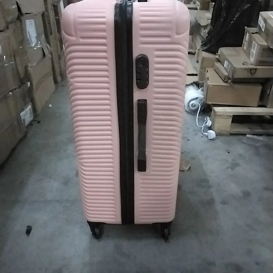 BOXED NEO PINK HARD SHELL LUGGAGE SUITCASE