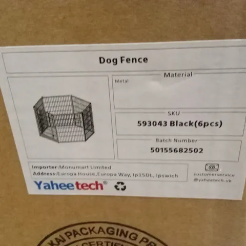 BOXED YAHEETECH DOG FENCE - BLACK (1 BOX)