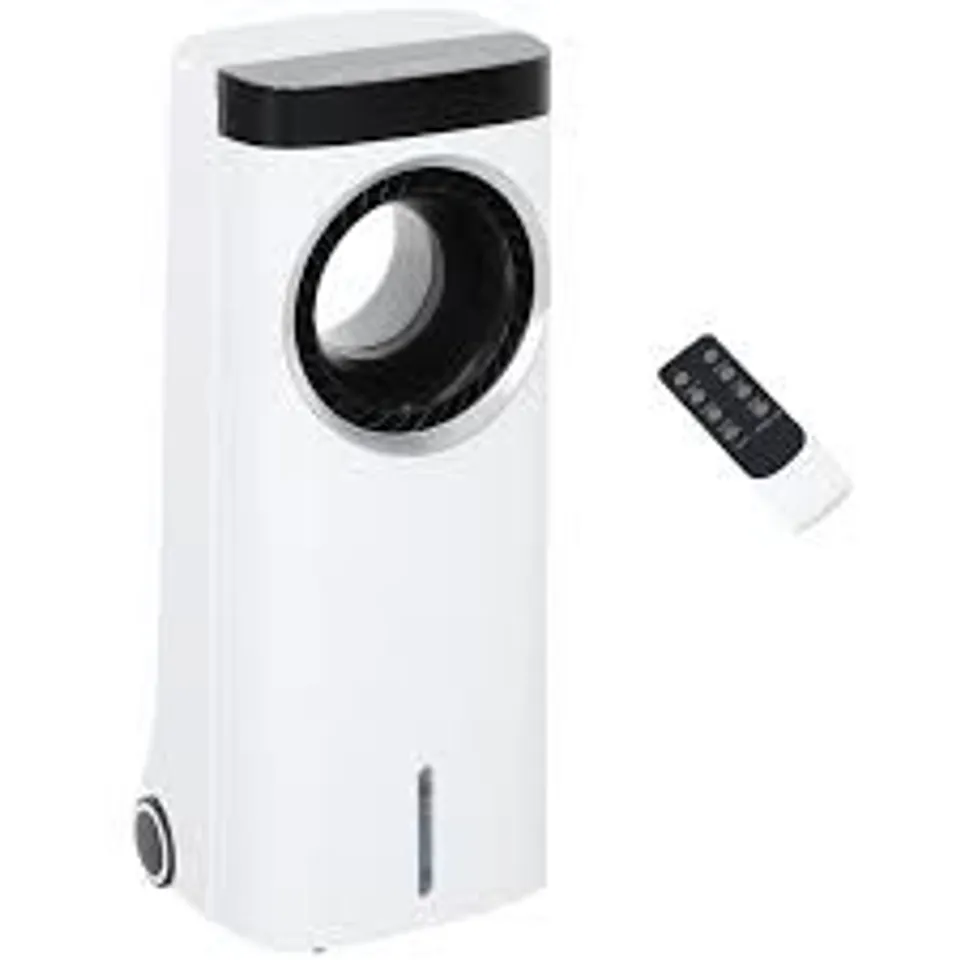 BOXED HOMCOM EVAPORATIVE AIR COOLER, 6.5L 4-IN-1 BLADELESS PORTABLE COOLER, FAN, HUMIDIFIER