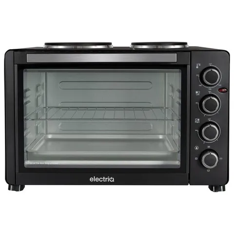 BOXED ELECTRIQ 45L MINI OVEN WITH DUAL HOTPLATES