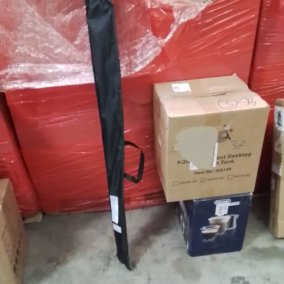 PALLET OF ASSORTED HOUSEHOLD GOODS AND PRODUCTS TO INCLUDE;COFFEE MACHINE,POOL CUE,FISH TANK