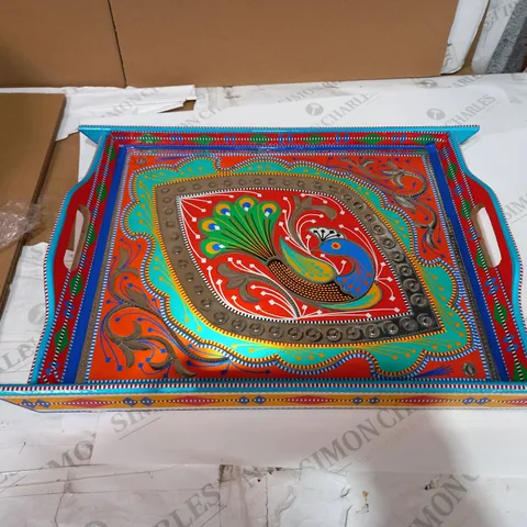 WOODEN DECORATIVE SERVING TRAY