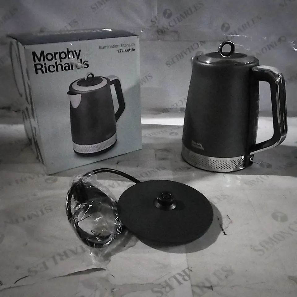 BOXED MORPHY RICHARDS ILLUMINATION TITANIUM 1.7L KETTLE 