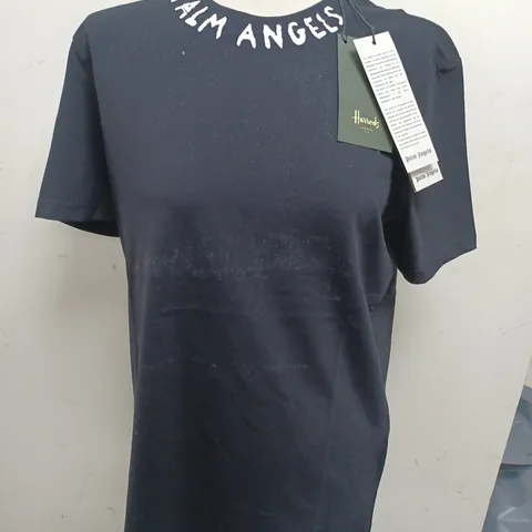 PALM ANGELS BLACK LOGO COLLAR T-SHIRT - M