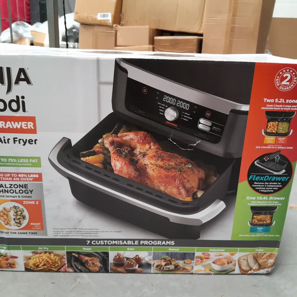 BOXED NINJA 10.4L FOODI FLEXDRAWER DUAL AIR FRYER IN BLACK AF500UK