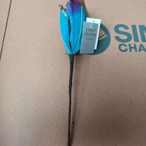 APPROXIMATELY 24 GISELA GRAHAM FAUX FLORAL PICKS IN BLUE/PURPLE