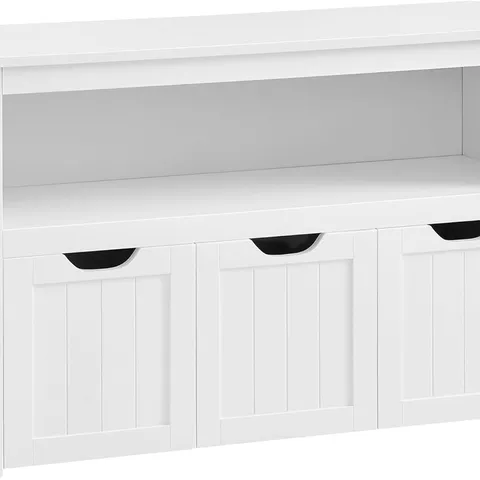 BOXED VASAGLE TOY STORAGE UNIT FOR KIDS, STORAGE CABINET WITH WHEELS, 30 X 102 X 60 CM - WHITE (1 BOX)