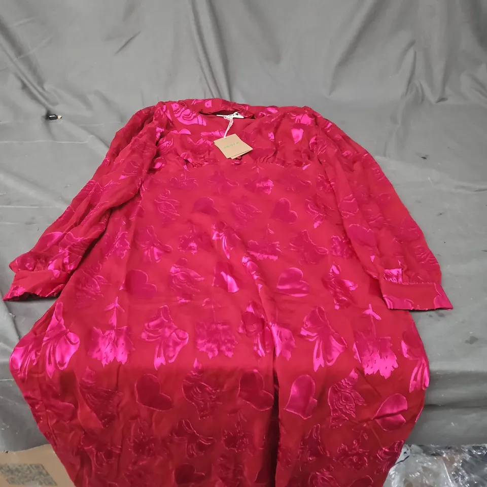 BODEN PINK FLORAL SATIN DRESS, WOMEN’S, UK 12P (US 8P)