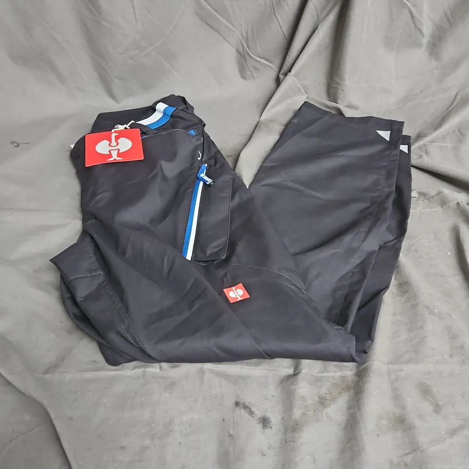 STRAUSS WORKS MENS MULTI POCKET TROUSERS IN BLACK/BLUE SIZE 34R