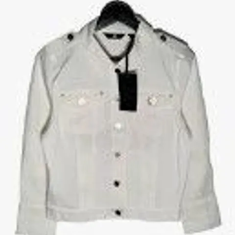 JM FASHION BY JULIEN MACDONALD MILITARY STYLE TWILL JACKET WHITE SIZE 12