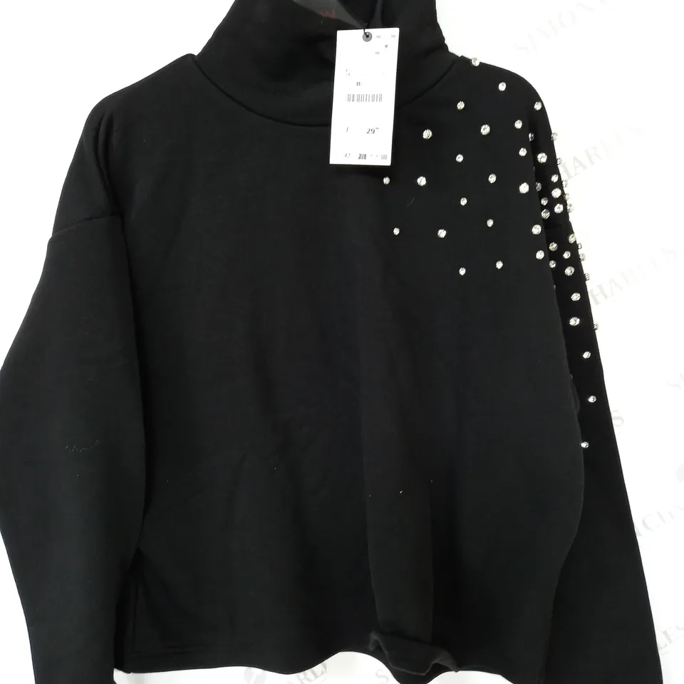 ZARA EMBELLISHED HIGH NECK JUMPER - UK S