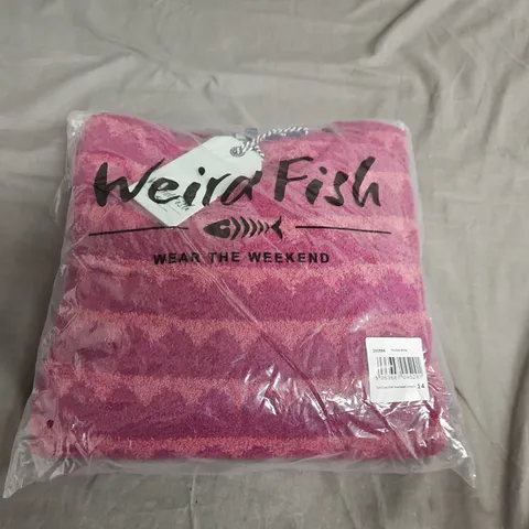 WEIRD FISH TYLA COSY KNIT SCALLOPED JUMPER – UK 14 – PURPLE WINE