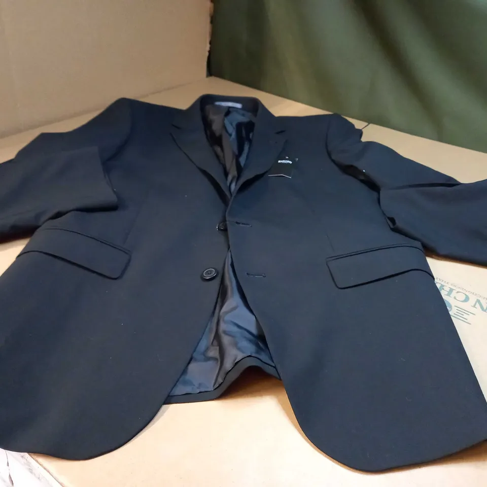 BURTON MENSWEAR BLACK SLIM ESSENTIAL SUIT BLAZER - SIZE 44LONG