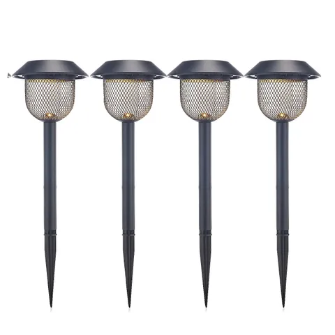 GARDEN REFLECTIONS 4 X METAL LATTICE WARM WHITE SOLAR LIGHTS
