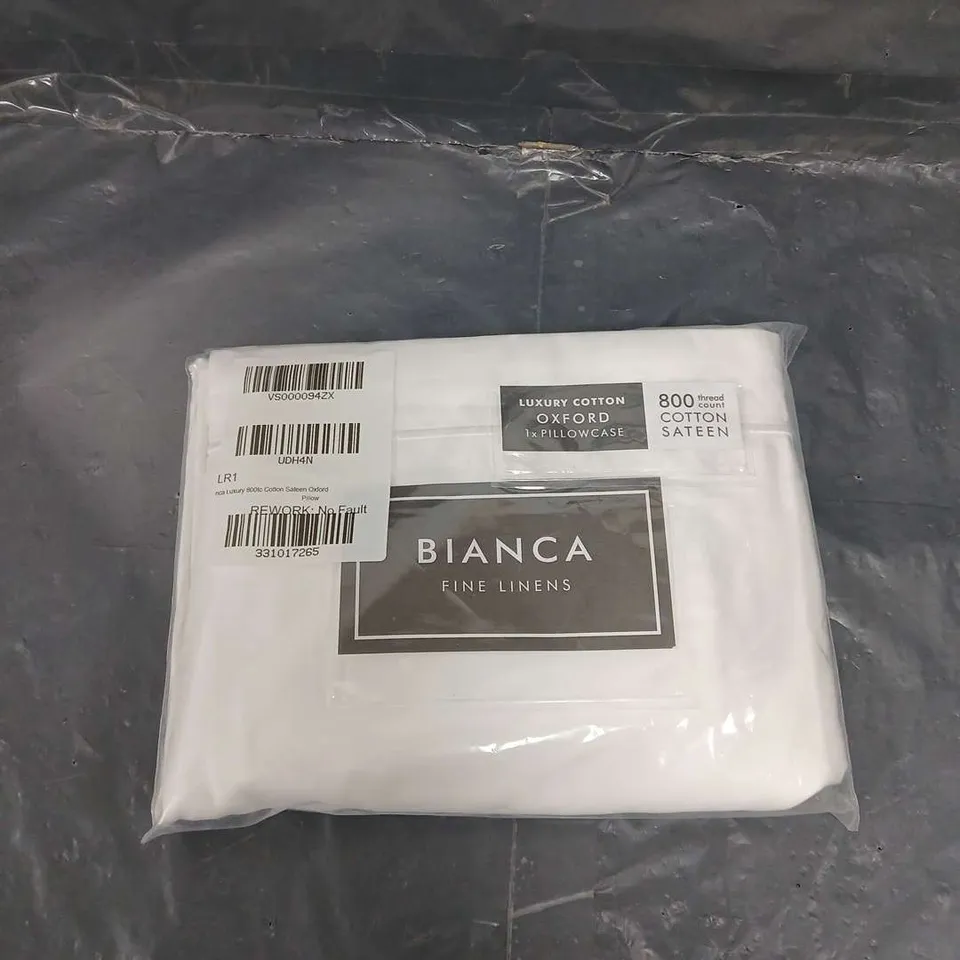 BIANCA FINE LINEN LUXURY 800 THREAD COTTON SATEEN OXFORD PILLOWCASE