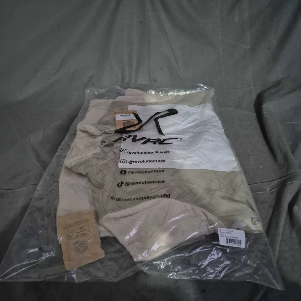 RVRC FLEECE ZIP UP TOP, COLOUR PEYOTE, SIZE SMALL. BAGGED