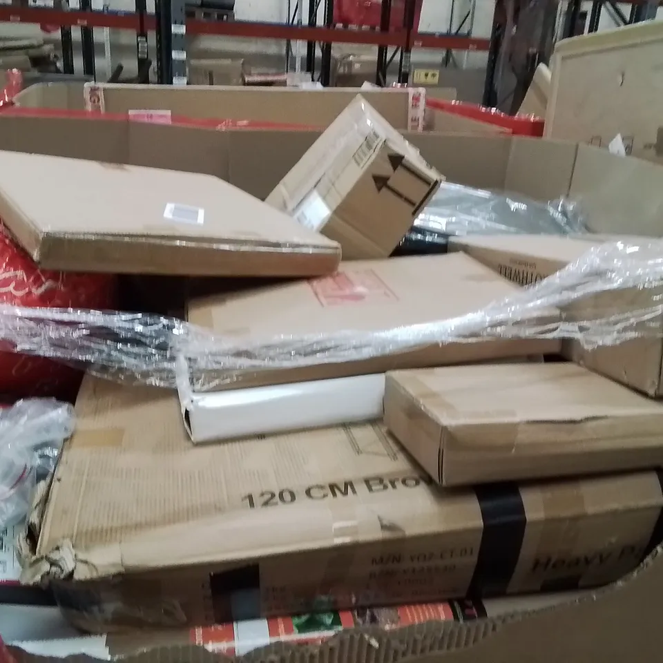 PALLET OF ASSORTED HOUSEHOLD GOODS AND PRODUCTS TO INCLUDE;STORAGE BAG,ELECTRIC STOVE DRYING CLOTH,TOILET SEAT 