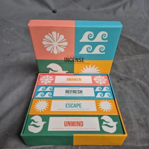 OLIVER BONAS INCENSE SET OF FOUR STICKS – AWAKEN, REFRESH, ESCAPE, UNWIND