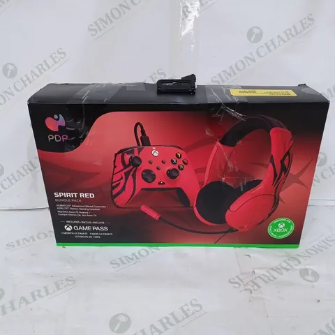 PDP SPIRIT RED GAMING BUNDLE PACK, INCLUDES GAMING CONTROLLER & HEADSET