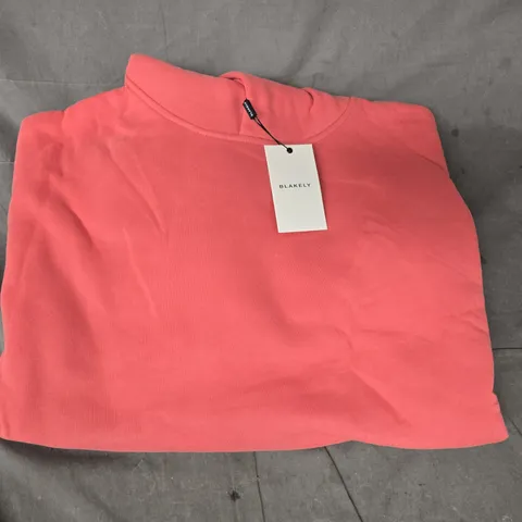 BLAKELY PULL-OVER LONG SLEEVE HOODIE IN PINK SIZE MEDIUM