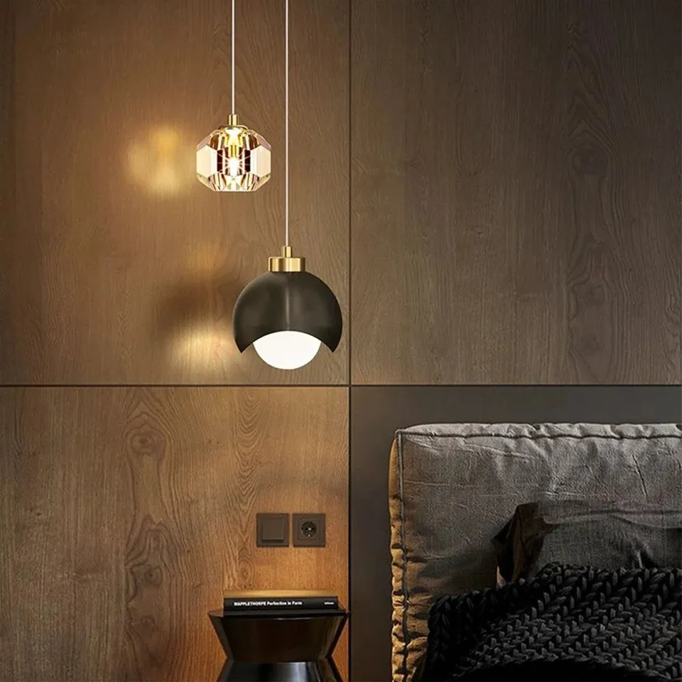 2-LIGHT SPHERE CHANDELIER CEILING LIGHT WITH GLASS ACCENT 