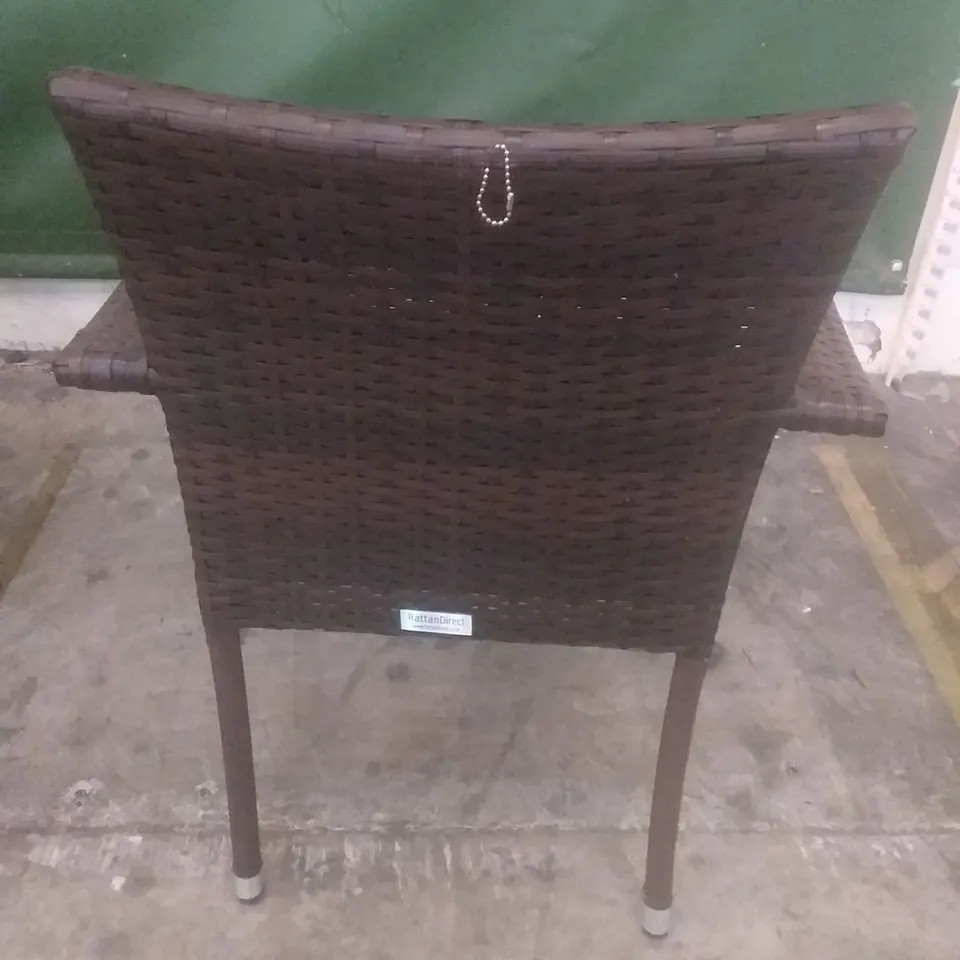 X4 RATTAN EFFECT GARDEN CHAIRS BROWN