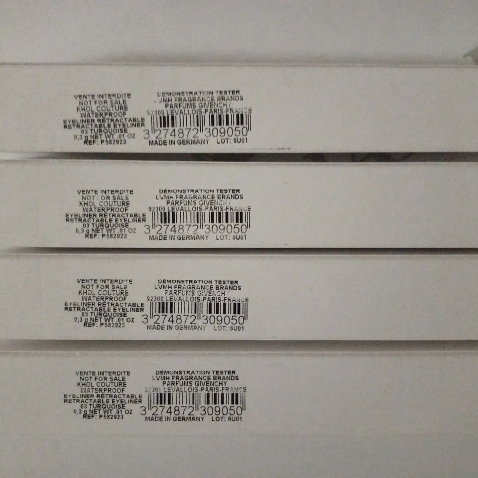 LOT OF 4 GIVENCHY KHOL COUTURE WATERPROOF RETRACTABLE EYELINER, 03 TURQUOISE 