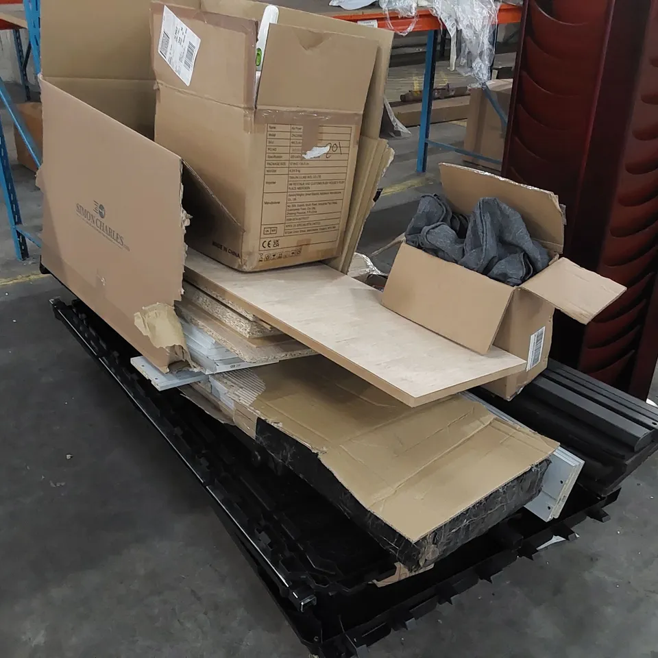 PALLET OF ASSORTED CONSUMER GOODS AND FURNITURE PARTS