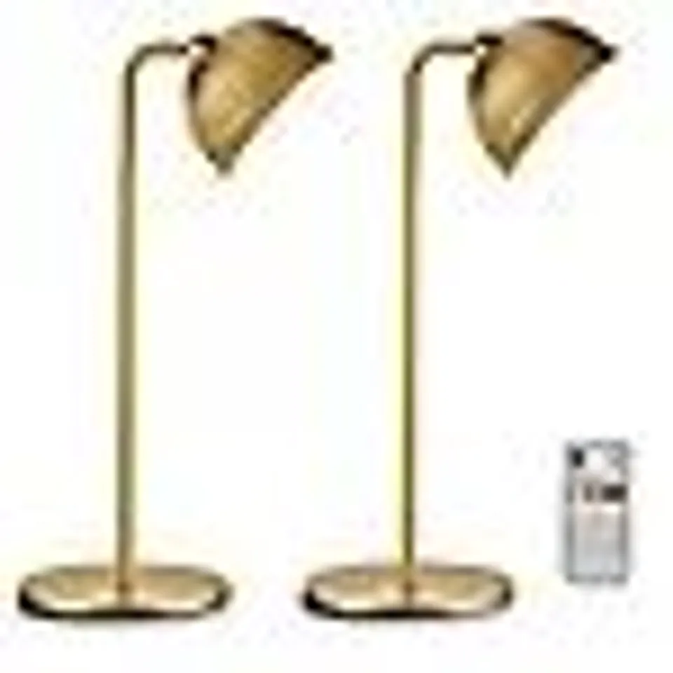 SIMPLI SET OF 2 INDOOR & OUTDOOR 4IN1 LAMPS SITH REMOTE GOLD TONE