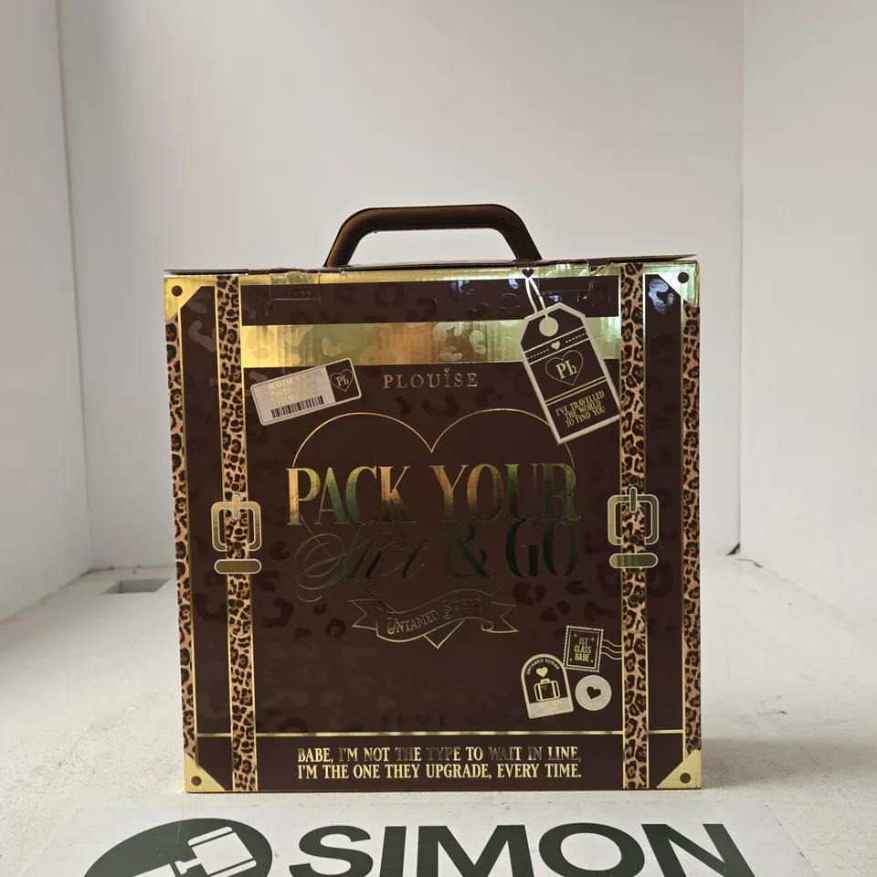 PLOUISE PACK YOUR KIT & GO TRAVEL BEAUTY SET IN LEOPARD-PRINT CASE