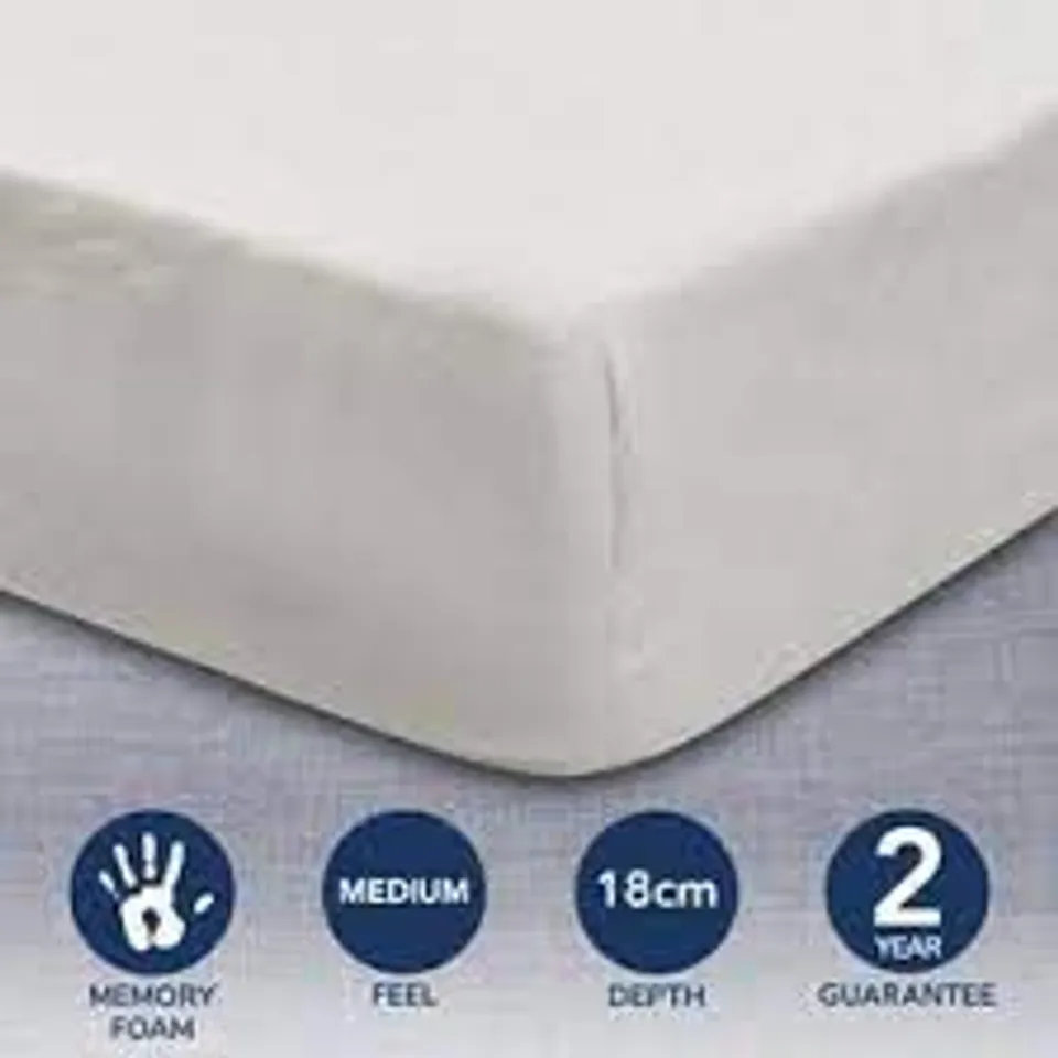 BOXED COMFORT ZONE 18CM MEMORY FOAM DOUBLE MATTRESS 3FT