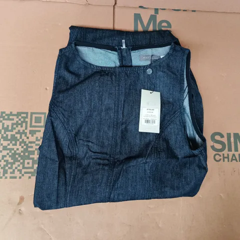 MINT VELVET DARK INDIGO DENIM MIDI DRESS SIZE UK 10