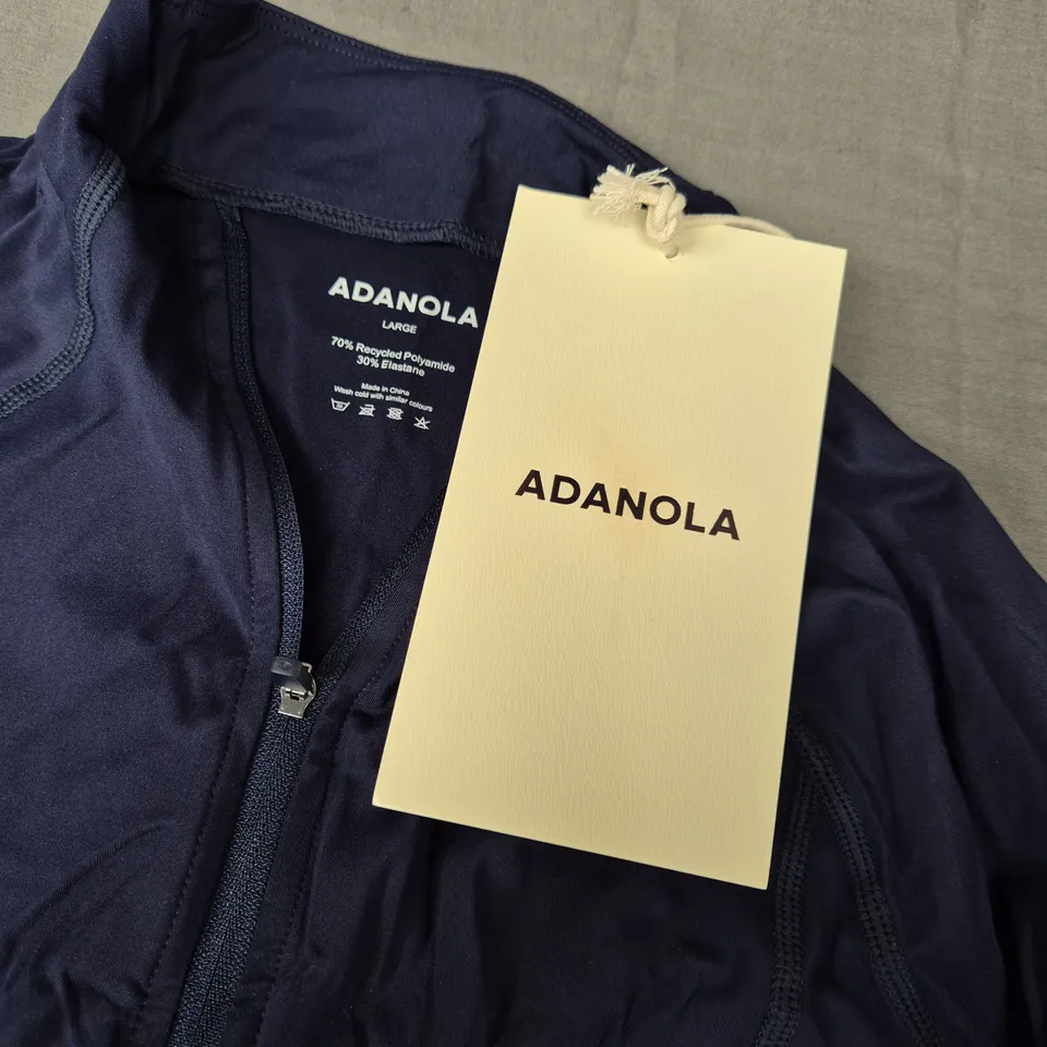 ADANOLA ULTIMATE LONG SLEEVE QUARTER ZIP TOP IN NAVY - LARGE